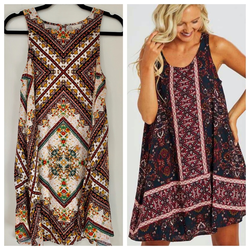 Altar'd State Darcy Trapeze Cut Boho Dress